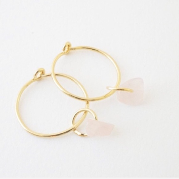 𝅺ROSE Quartz Crystal Earrings - Picture 1 of 5